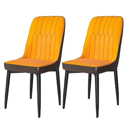 YDkjwjw Set mit 2 Esszimmerstühlen für das Esszimmer Wohnzimmer, armlose Esszimmerstühle mit Rückenlehne, gepolstertem Sitz und massiven Metallbeinen YDkjwjw Set mit 2 Esszimmerstühlen für das Esszimmer Wohnzimmer, armlose Esszimmerstühle mit Rückenlehne, gepolstertem Sitz und massiven Metallbeinen von YDkjwjw
