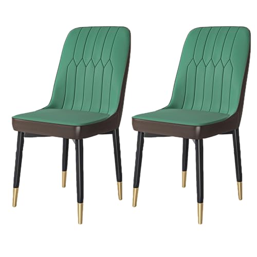 YDkjwjw Set mit 2 Esszimmerstühlen für das Esszimmer Wohnzimmer, armlose Esszimmerstühle mit Rückenlehne, gepolstertem Sitz und massiven Metallbeinen von YDkjwjw