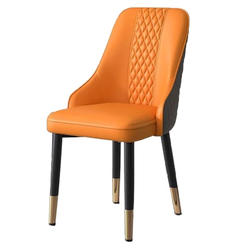 YDkjwjw Set mit 4 Esszimmerstühlen aus Leder, leichte Moderne Esszimmerstühle mit hoher Rückenlehne und massiven Metallbeinen, gepolsterter Beistellstuhl für Küche Wohnzimmer von YDkjwjw