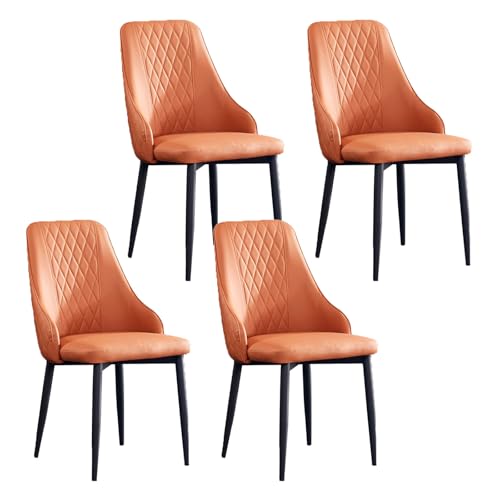 YDkjwjw Set mit 4 Esszimmerstühlen für das Esszimmer, Wohnzimmer, armlose Esszimmerstühle mit Rückenlehne, gepolstertem Sitz und massiven Metallbeinen von YDkjwjw