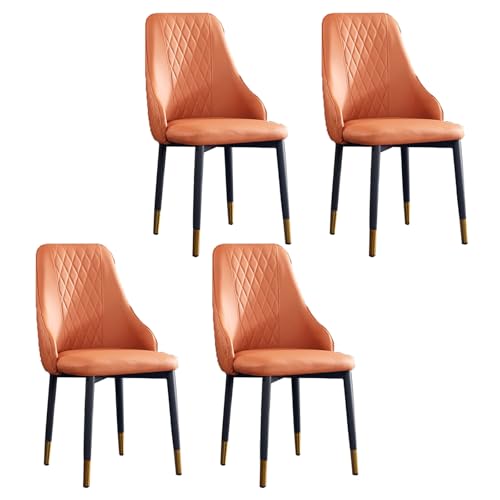 YDkjwjw Set mit 4 Esszimmerstühlen für das Esszimmer, Wohnzimmer, armlose Esszimmerstühle mit Rückenlehne, gepolstertem Sitz und massiven Metallbeinen von YDkjwjw