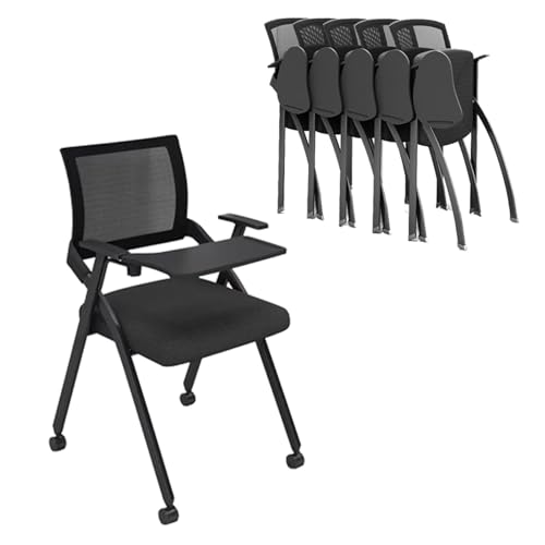 YDkjwjw Stapelbar Konferenzraum Stühle Satz von 5 Folding Office Chair mit Flip-Up Tablet Arm Foldable Training Schreibtischstuhl mit Mesh zurück für die Sitzung Gast Empfang YDkjwjw Stapelbar Konferenzraum Stühle Satz von 5 Folding Office Chair mit Flip-Up Tablet Arm Foldable Training Schreibtischstuhl mit Mesh zurück für die Sitzung Gast Empfang von YDkjwjw