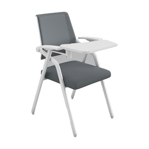 YDkjwjw Stapelbar Konferenzraum Stühle mit Flip-Up Tablet Arm Folding Office Chair mit Mesh Back und Lendenwirbelstütze für Home Office Training Room von YDkjwjw