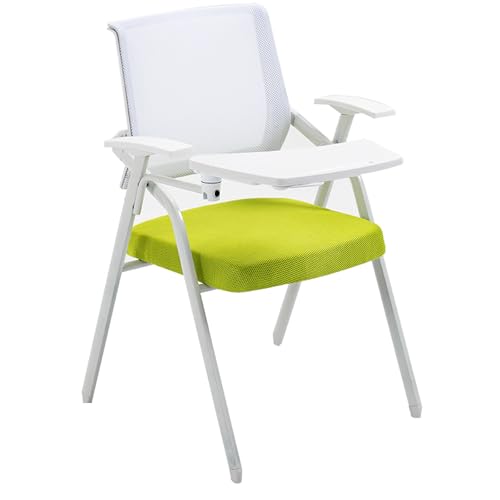 YDkjwjw Stapelbar Konferenzraum Stühle mit Flip-Up Tablet Arm Folding Office Chair mit Mesh Back und Lendenwirbelstütze für Home Office Training Room von YDkjwjw