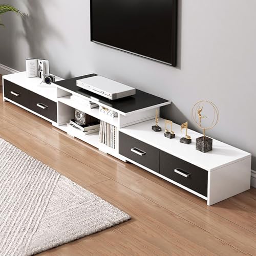 YDkjwjw Teleskopischer TV-Ständer Ausziehbarer TV-Schrank mit Schubladen Verstellbarer TV-Schrank Moderne Unterhaltungskonsole für das Wohnzimmer von YDkjwjw
