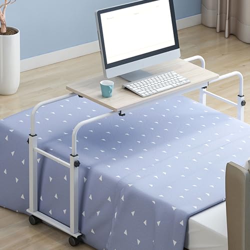 YDkjwjw Überbett-Nachttisch mit universellen Rädern, Kreuzbetttisch höhen-/breitenverstellbarer Laptop-Computer-Schreibtischwagen für Home Bed Sofa Side YDkjwjw Überbett-Nachttisch mit universellen Rädern, Kreuzbetttisch höhen-/breitenverstellbarer Laptop-Computer-Schreibtischwagen für Home Bed Sofa Side von YDkjwjw