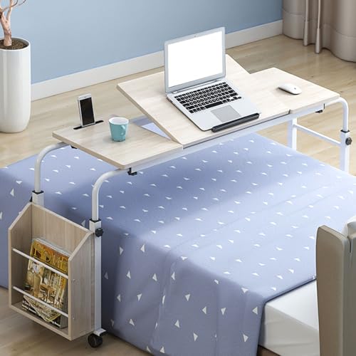 YDkjwjw Überbett-Nachttisch mit universellen Rädern, Kreuzbetttisch höhen-/breitenverstellbarer Laptop-Computer-Schreibtischwagen für Home Bed Sofa Side YDkjwjw Überbett-Nachttisch mit universellen Rädern, Kreuzbetttisch höhen-/breitenverstellbarer Laptop-Computer-Schreibtischwagen für Home Bed Sofa Side von YDkjwjw