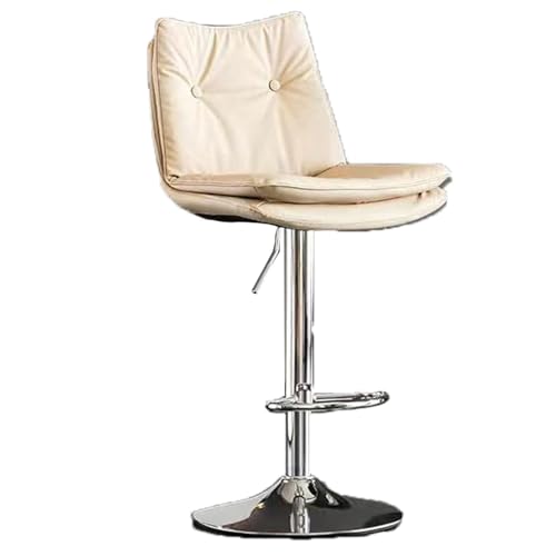 YDkjwjw Verstellbare Barhocker – Drehbare Barhocker aus Leder für Kücheninseln, Moderne Barstühle in Thekenhöhe im Mid-Century-Stil mit Rückenlehne und Fußstütze von YDkjwjw
