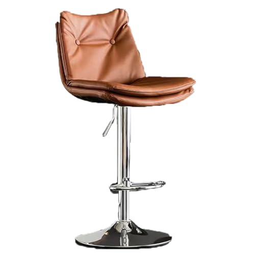 YDkjwjw Verstellbare Barhocker – Drehbare Barhocker aus Leder für Kücheninseln, Moderne Barstühle in Thekenhöhe im Mid-Century-Stil mit Rückenlehne und Fußstütze von YDkjwjw