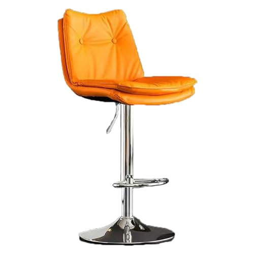 YDkjwjw Verstellbare Barhocker – Drehbare Barhocker aus Leder für Kücheninseln, Moderne Barstühle in Thekenhöhe im Mid-Century-Stil mit Rückenlehne und Fußstütze von YDkjwjw