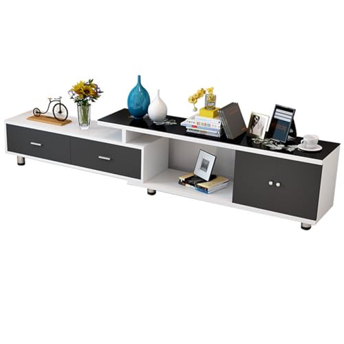 YDkjwjw Verstellbarer TV-Schrank mit Schublade Entertainment Center Media Console Moderner ausziehbarer TV-Ständer mit viel Stauraum für das Wohnzimmer von YDkjwjw