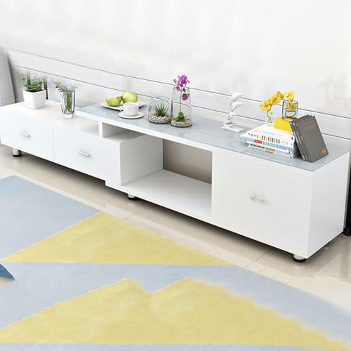 YDkjwjw Verstellbarer TV-Schrank mit Schublade Entertainment Center Media Console Moderner ausziehbarer TV-Ständer mit viel Stauraum für das Wohnzimmer von YDkjwjw