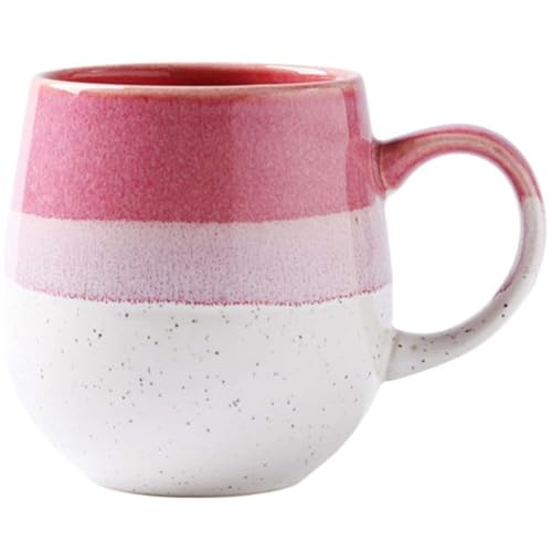YDoLimmer 470ml Große Kapazität Kaffeetasse Becher Mit Griff Teetasse Kakaobecher Cappuccinotasse Home Office Geschenk (Rosenrot+weiß) von YDoLimmer