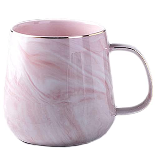 YDoLimmer Porzellan Kaffeetasse Keramiktasse Marmor Teetasse Espressotassen 320ml Kakaobecher Kaffeebecher Geschenk für Geburtstag Weihnachten Hochzeit Valentinstag Jubiläum (Rosa) von YDoLimmer