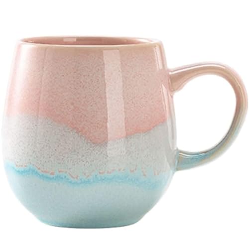 YDoLimmer510ml Große Kapazität Kaffeetasse Becher Mit Griff Teetasse Kakaobecher Cappuccinotasse Home Office Geschenk (Rosa+hellblau) von YDoLimmer