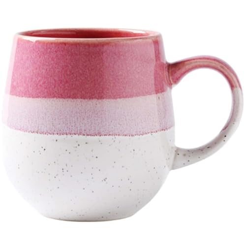 YDoLimmer510ml Große Kapazität Kaffeetasse Becher Mit Griff Teetasse Kakaobecher Cappuccinotasse Home Office Geschenk (Rosenrot+weiß) von YDoLimmer