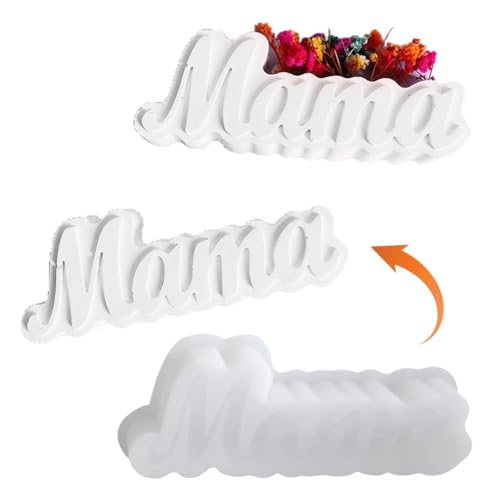 YDora 2 Stück Mama Buchstaben Silikonform - Premium Gießform für Vasen, Kerzen & Dekoration | Lebensmittelecht | Ideal für Muttertag, Gips, Seifen & DIY Handwerk Geschenk von YDora