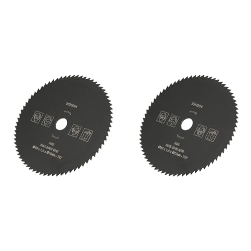 2 Stück Kreissägeblätter, 85 Mm X 10 Mm, HSS, 72 Zähne, Kreissägeblätter, Kreissägeblätter, Trennscheiben für Holzbearbeitung, Holz, Metall, PVC, Aluminium, Schneidrad von YDuupxe