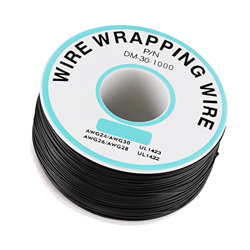 Leiter Elektrodraht Kupferkabel 0,25 Mm Drahtwicklung Einzeldrahtkernlitze 30 AWG Kabel 250 Meter Schwarz von YDuupxe