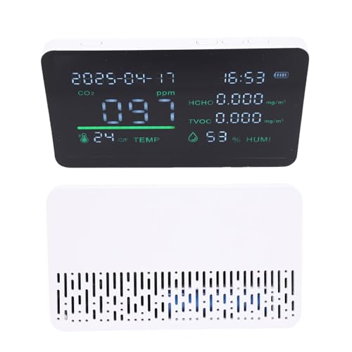 Luftqualität Detektor TVOC HCHO Tester Thermometer in Innenräumen Multifunktionaler Luftqualität Temperaturfeuchtigkeitstester 7 in 1 HCHO TVOC Tester Wohnzimmer Keller von YDuupxe