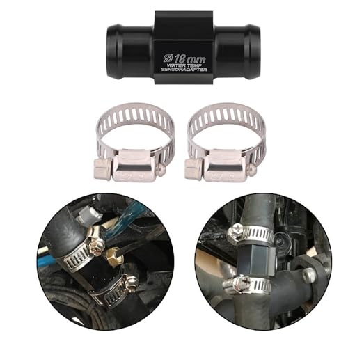 Motorradwassertemperatur -Sensorschlauchadapter -Wasserrohradapter -Temperaturgelenk CNC Aluminiumlegierung mit 2 Einstellbaren Klemmen für die Meisten Motorräder (18 mm) von YDuupxe