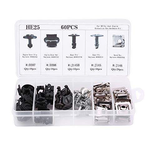 Motorunterbrecherabdeckungsclips 60pcs Engine Unterablagerungsfixierende Unterschriften Unter Knopfverkleidung 5 Größen Universal Storage Box von YDuupxe