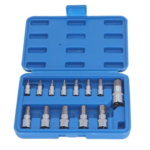 YDuupxe 13 PCs Hex Bit Socket Set Drive Socket Set H2 auf H14mm Hex -Bit -Kit für die Wartung von YDuupxe