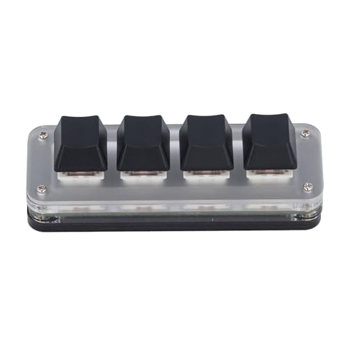 YDuupxe 4 Taste Mini -Tastatur USB C Kabeler Roter Schalter Mechanischer Tastatur Staubdichtes RGB Light Customized Mini - für Gamers Acrylmetall von YDuupxe