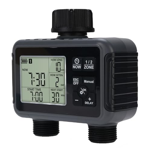 YDuupxe Doppel -Outlet -Automatisierung Programmierbarer Wassertimer Wasserhahnschlauch Bewässerung Garten Sprinkler LCD Display 3 Wässermodi Multifunktional IPX5 Regennachweis für den Terrassenrasen YDuupxe Doppel -Outlet -Automatisierung Programmierbarer Wassertimer Wasserhahnschlauch Bewässerung Garten Sprinkler LCD Display 3 Wässermodi Multifunktional IPX5 Regennachweis für den Terrassenrasen von YDuupxe
