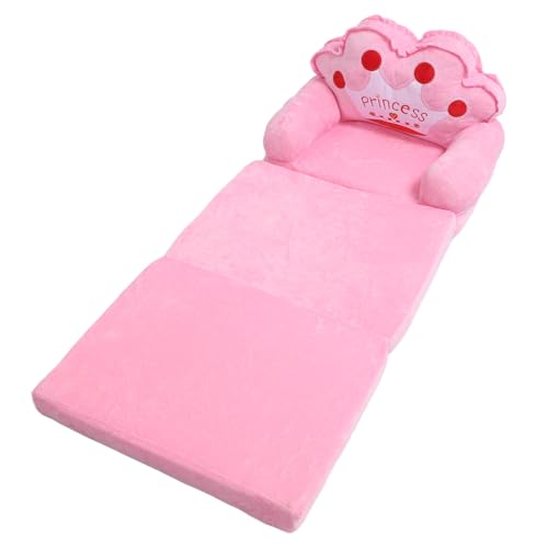 YDuupxe Nette Prinzessin Tiara Kleinkindstuhl für Mädchen mit Rosa Armlehnensofa Ausfalten, Zum Lesen des Fernsehens in Rosa Farbe (Falten in Dritteln) von YDuupxe