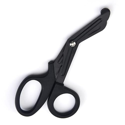 YDuupxe Verbandschere Mehrzweck Medizinisches Handwerk Verbandschere Edelstahl mit Gezackten Scharfen Klinge Zum Schneiden von Gaze Canvas Wolle (BLACK) von YDuupxe