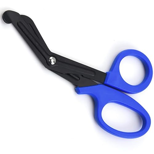 YDuupxe Verbandschere Mehrzweck Medizinisches Handwerk Verbandschere Edelstahl mit Gezackten Scharfen Klinge Zum Schneiden von Gaze Canvas Wolle (BLUE) von YDuupxe