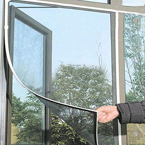 Insektenschutz Fliegengitter Fenster Fliegenschutz Mückengitter in weiß, Fenster-Fliegengitter Selbstbausatz, 130 x 150 cm individuell zuschneidbar,Selbstklebendes Klebeband (White) von YE&ZI