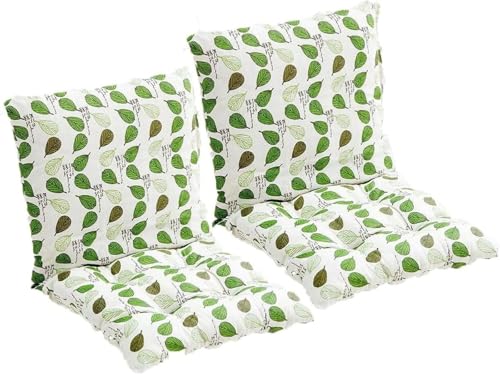 YEAHLEE 2 Stuhlkissen mit Rückenlehne Stuhlkissen mit Bändern Sitzauflagen Gartenmöbel Hochlehner Auflagen Gartenstuhlauflagen, 15.8X31.5in(Hellgrün) von YEAHLEE