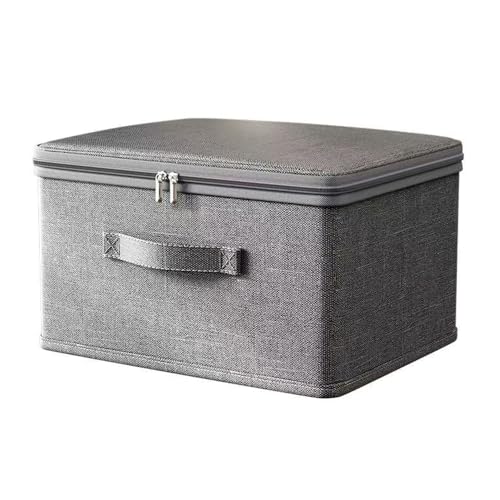 YEAHLEE Abschließbare Box Verschließbare Box Box mit Schloss Aufbewahrungsbox mit Deckel Abschliessbare Box für Kleidung & Haushaltsprodukte (45x30x30cm,Grau) von YEAHLEE