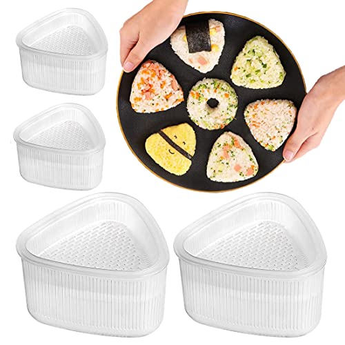 4 Stk Sushi Onigiri Form, Sushi Maker Onigiri Mold Onigiri Form, Onigiri-Förmchen, Dreieckig Sushi Former, Sushi Mould Für Japanisches Onigiri Maker, Leicht Zu Reinigen - Perfekt Für Aussehende Sushi von YEAPEAK