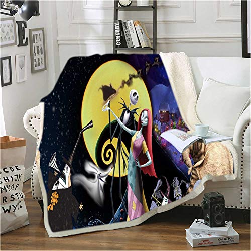 Nightmare Before Christmas Sherpa Decke 130x150cm/150 X 200 Cm Kuscheldecke Flauschig Wohndecke Weich Flauschig Fleecedecke Warm Couchdecke Tagesdecke Wohnzimmerdecke Für Sofa Bett (150x200cm,#05) von YEARGER