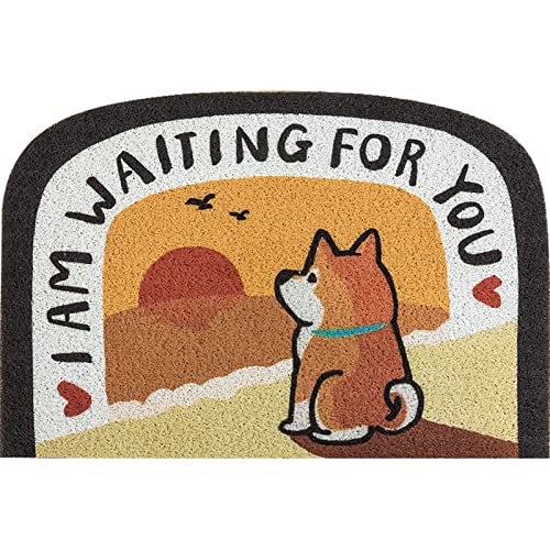 YEARLY Cartoon-Fußmatte,Shiba Inu Fußmatten im japanischen Stil für den Innen- und Außenbereich rutschfeste Willkommensmatte für japanische Lebensmittelgeschäfte mit stark frequentierten Bereichen von YEARLY