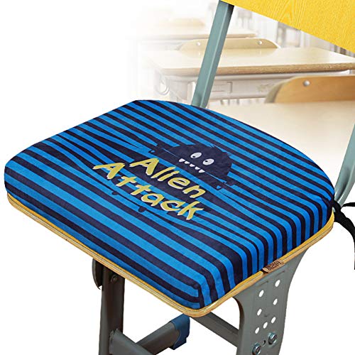 YEARLY Premium Memory-Schaum Sitzpolster, Verdicken sie Stuhlauflage Plüsch rutschfeste Indoor Outdoor Schule Student Klassenzimmer Orthopädisches sitzkissen-blau A 37x35x4cm(15x14x2inch) von YEARLY