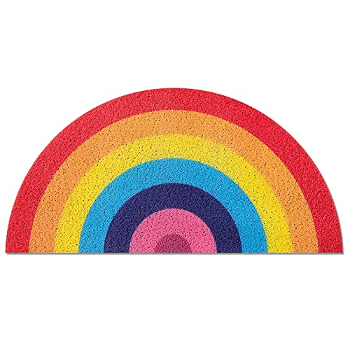 YEARLY Regenbogen-Fußmatte,bunt Bedruckte Fußmatten für Terrasse fängt Wassertrümmer Willkommensmatte Schuhschaber Teppich im Freien Innendekoration (Color : A, Größe : 45 * 75cm) von YEARLY