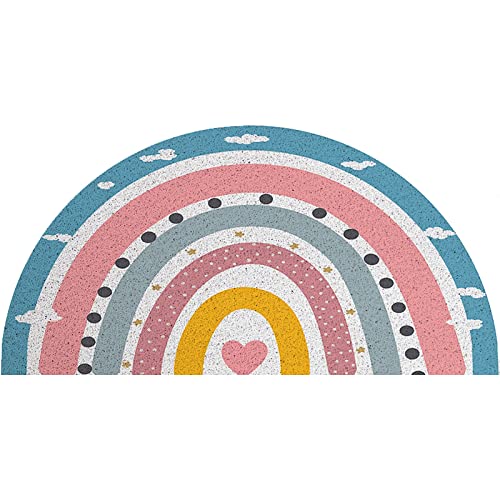 YEARLY Regenbogen-Fußmatte,bunt Bedruckte Fußmatten für Terrasse fängt Wassertrümmer Willkommensmatte Schuhschaber Teppich im Freien Innendekoration (Color : D, Größe : 45 * 75cm) von YEARLY