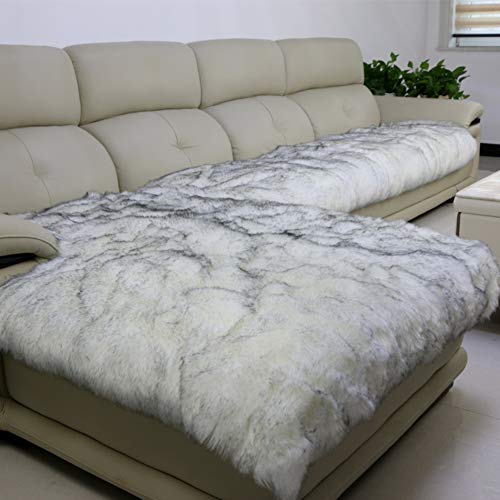 YEARLY Winter-plüschsofa mat europäischen einfache Moderne verdickte Nachahmung Wolle Anti-rutsch Leder Sofa Kissen Custom-taobao-A 70x120cm(28x47inch) von YEARLY