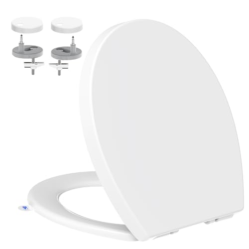 Toilettendeckel mit Absenkautomatik,YEAUPE PRO WC Sitz mit Quick-Release-Funktion und Softclose Absenkautomatik, Klodeckel mit Verstellbaren Scharnieren, Toilettensitz UV-beständig, Weiß, 44,6*37,2CM Toilettendeckel mit Absenkautomatik,YEAUPE PRO WC Sitz mit Quick-Release-Funktion und Softclose Absenkautomatik, Klodeckel mit Verstellbaren Scharnieren, Toilettensitz UV-beständig, Weiß, 44,6*37,2CM von YEAUPE PRO