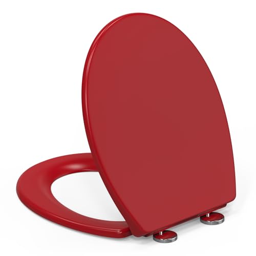 Toilettendeckel mit Absenkautomatik O-Form, YEAUPE PRO WC-Sitz mit Puller-Lid, Quick-Release Funktion für einfache Reinigung, 150 kg belastbar, 44,6 x 37,2 cm, Rot Toilettendeckel mit Absenkautomatik O-Form, YEAUPE PRO WC-Sitz mit Puller-Lid, Quick-Release Funktion für einfache Reinigung, 150 kg belastbar, 44,6 x 37,2 cm, Rot von YEAUPE PRO