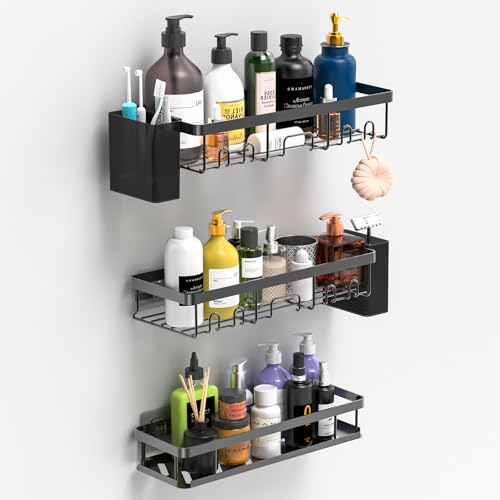 YEAUPE PRO Bad Organizer Set 5-teilig – Selbstklebende Duschablage Ohne Bohren in Schwarz mit Schnelltrocknendem Regal, Zahnbürstenhalter & Korb – Robustes Design, Wandmontage mit Kleber YEAUPE PRO Bad Organizer Set 5-teilig – Selbstklebende Duschablage Ohne Bohren in Schwarz mit Schnelltrocknendem Regal, Zahnbürstenhalter & Korb – Robustes Design, Wandmontage mit Kleber von YEAUPE PRO