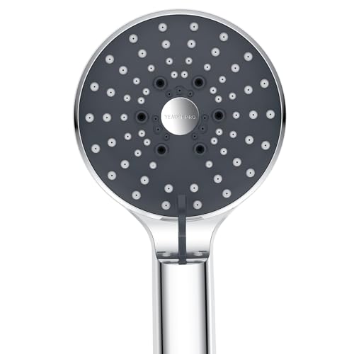 YEAUPE PRO Duschkopf, Hochdruck Duschkopf mit 6 Strahlarten, Anti-Kalk-Handbrause und einfache Installation ohne Werkzeug, Sparduschkopf für Gebiete mit hartem Wasser, Chrom von YEAUPE PRO