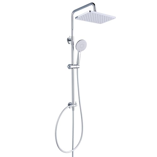 YEAUPE PRO Duschsystem ohne Armatur, Chrom-Edelstahl Duschset, 30x20cm Quadratische Regenduschekopf, 3 Strahlarten ABS Handbrause Duschkopf, 65-102cm Höhenverstellbare Duschstange YEAUPE PRO Duschsystem ohne Armatur, Chrom-Edelstahl Duschset, 30x20cm Quadratische Regenduschekopf, 3 Strahlarten ABS Handbrause Duschkopf, 65-102cm Höhenverstellbare Duschstange von YEAUPE PRO