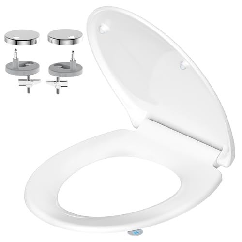 YEAUPE PRO Toilettendeckel mit Absenkautomatik, WC Sitz UV-beständig, klodeckel mit Quick-Release-Funktion Klobrille, 150 kg belastbar, Urea-Duroplast Weiß, 44,6 * 37,2 * 5,2CM YEAUPE PRO Toilettendeckel mit Absenkautomatik, WC Sitz UV-beständig, klodeckel mit Quick-Release-Funktion Klobrille, 150 kg belastbar, Urea-Duroplast Weiß, 44,6 * 37,2 * 5,2CM von YEAUPE PRO