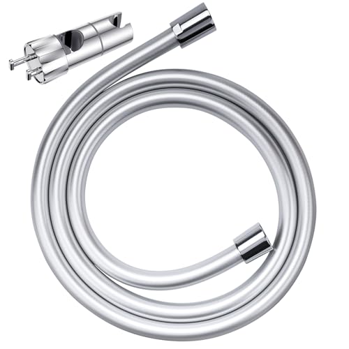 Universal Duschkopfhalterung mit Duschschlauch 1,6m, YEAUPE Verstellbar Duschkopfhalterung für Duschstange mit 2 Haken für 16–28mm, 360° drehbar Duschhalterung für Duschkopf,Chrom von YEAUPE