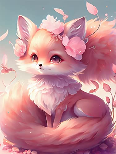 YEAUWILY Fuchs Diamond Painting Set für Erwachsene Fox 5D Bilder Diamant Malerei Kits für Kinder DIY Runder Steine Diamant Painting für Zuhause Dekor Weihnachten 30x40cm von YEAUWILY